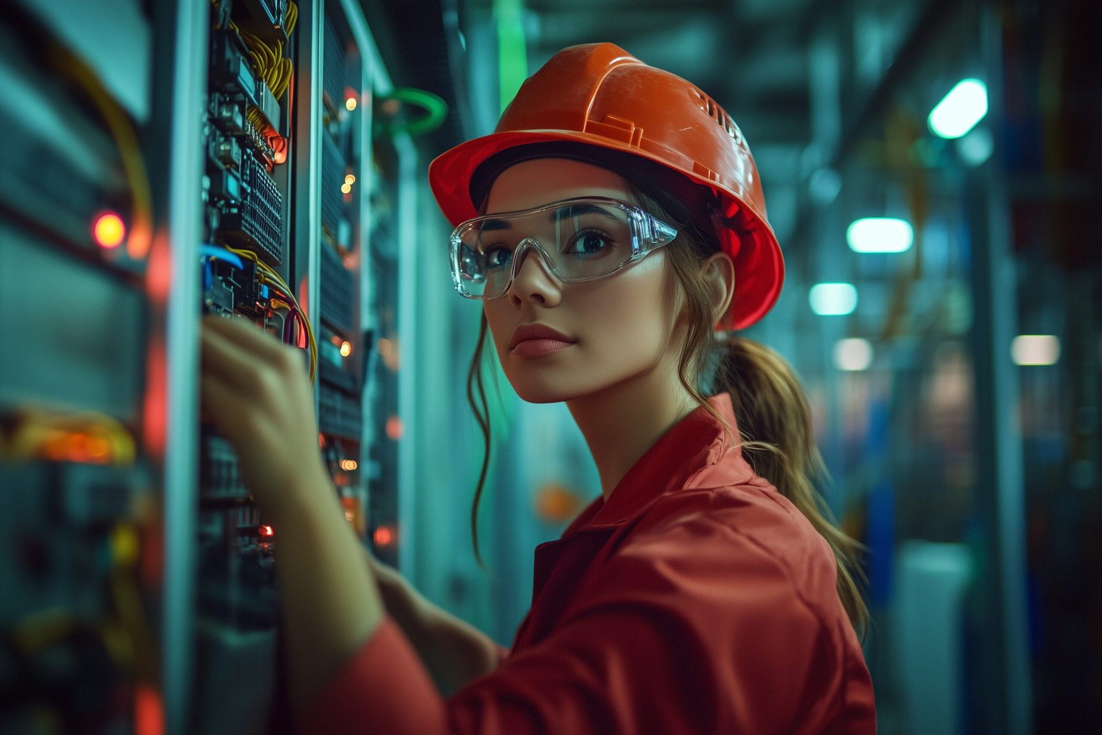 Professional technician standing confidently in front of a modern smart home. Профессиональный техник уверенно стоит перед современным умным домом. Smart Home Solutions Phuket