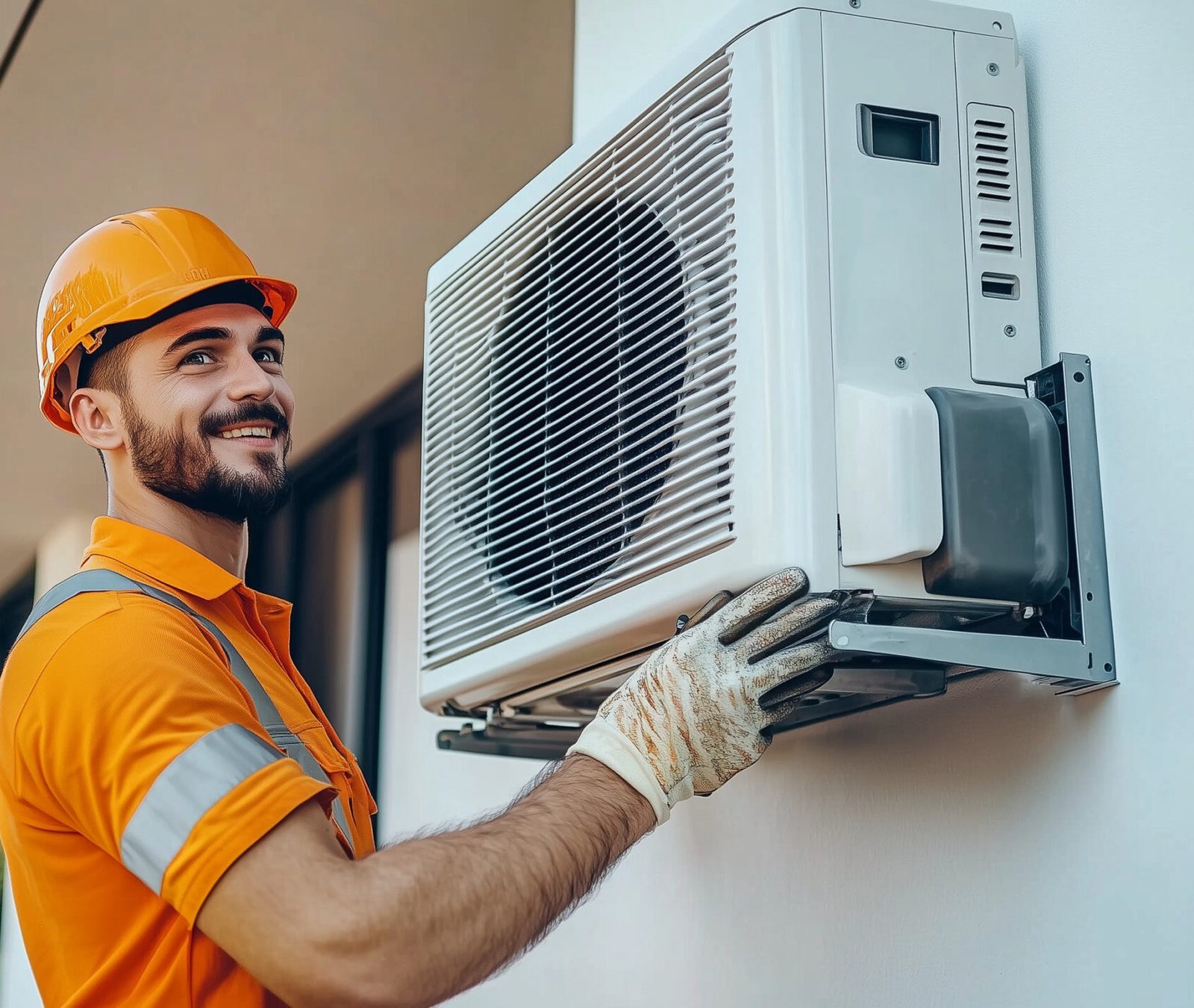 KNXTH.COM technician installing a smart HVAC system Техник KNXTH.COM устанавливает умную систему HVAC ช่างเทคนิค KNXTH.COM ติดตั้งระบบ HVAC อัจฉริยะ